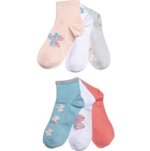 NWT Under Armour Girls Essential Lite Socks - 6-Pack, Quarter Crew Size Small - Picture 1 of 4