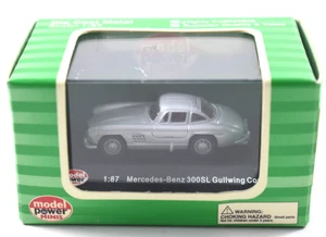 Model Power Minis Silver Mercedes 300SL Gullwing 1/87 Diecast - Picture 1 of 5
