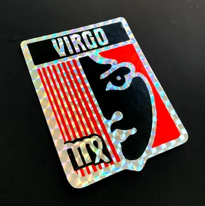 SELTENE JUNGFRAU ASTROLOGIE STERNZEICHEN HOROSKOP HIMMLISCH Vintage Aufkleber Prisma prismatisch - Bild 1 von 2