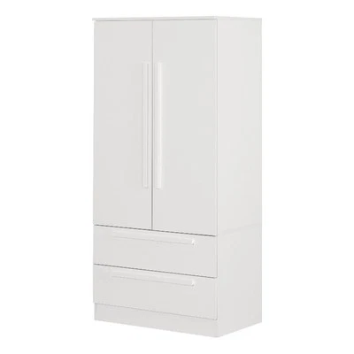 Armario South Shore Haven de 2 puertas con cajones blanco puro Foto 1 de 4