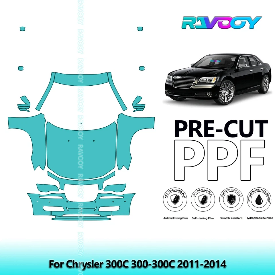 Película de protección de pintura precortada PPF para Chrysler 300C 300-300C 2011-2014 Foto 1 de 4