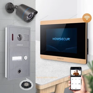 HOMSECUR Wasserdicht 4 Draht WLAN Video Türsprechanlage Türklingel Fingerabdruck - Foto 1 di 9