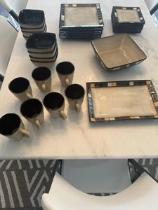 Home Trends Mosaic Tile Dinnerware Set for 8 - Picture 1 of 10