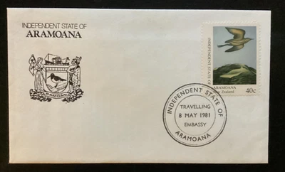 NZ 1981 Independent State of Aramoana Travelling Embassy Cover (NZF886) - Image 1 of 2