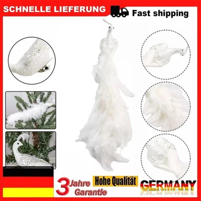 NEU Simulierter Weißer Pfau Dekoration Dekorationen Natürliche Pfauenfede - Bild 1 von 4
