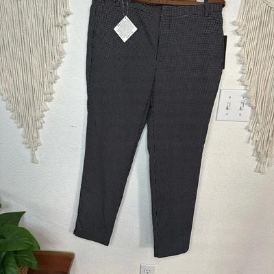 Calça social Zara preta e branca bolinhas com ajuste fino tamanho 6 NOVA - Imagem 1 de 4