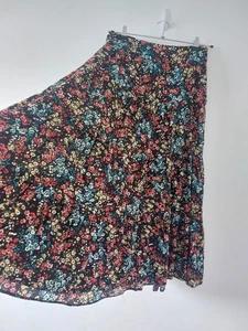Tu Maxi Skirt Size 14 Multicoloured Holiday Floral Hippie Boho Holiday Party 90s - Picture 1 of 10
