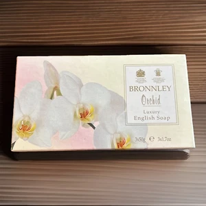 Bronnley Orchid Luxury English Bath Soaps 3 X 1.7 Oz In Box Vintage Sealed Soaps - Picture 1 of 7