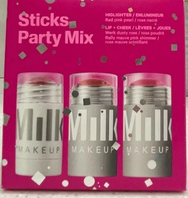 MILK MAKEUP Lip + Cheek Cream Blush Stick (Sticks Party Mix) Gift Set SEALED BOX - Image 1 of 3
