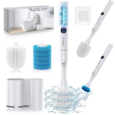 Electric Toilet Brush Scrubber and Holder Set,Electric Toilet Bowl Full Set - Image 1 of 4