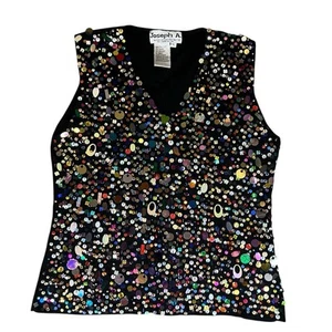 Joseph A. Sequin Tank Women's XL (runs small) Silk Blend Party Festival Concert - Picture 1 of 7