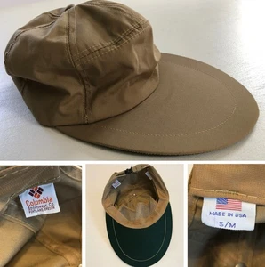 NEW vtg Columbia Hat Cap NWOT Adult S/M Khaki Long Bill Outdoors Cotton Sun - Picture 1 of 16