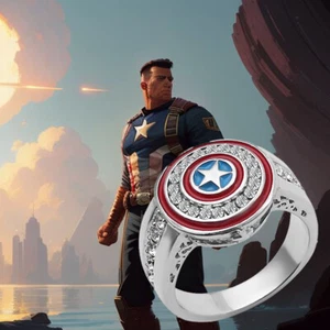 Captain America Marvel Comics Ring Band Superhero Jewelry The Falcon - Picture 1 of 12