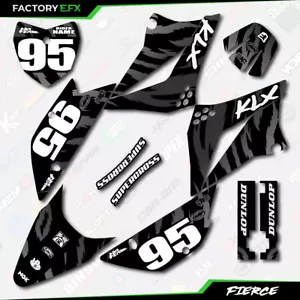 Black White Fierce Graphics Kit fits Kawasaki KLX110 10-25 Decal Sticker KLX 110 - Picture 1 of 5