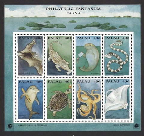 Palau - Philatelic Fantasies - Flight/Fishes/Fauna Stamp - 3 diff Sheetlet - MNH Cover