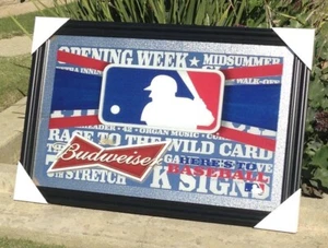 Budweiser MLB Béisbol Cerveza Bar Espejo Hombre Cueva Pub MLB Béisbol - Imagen 1 de 1