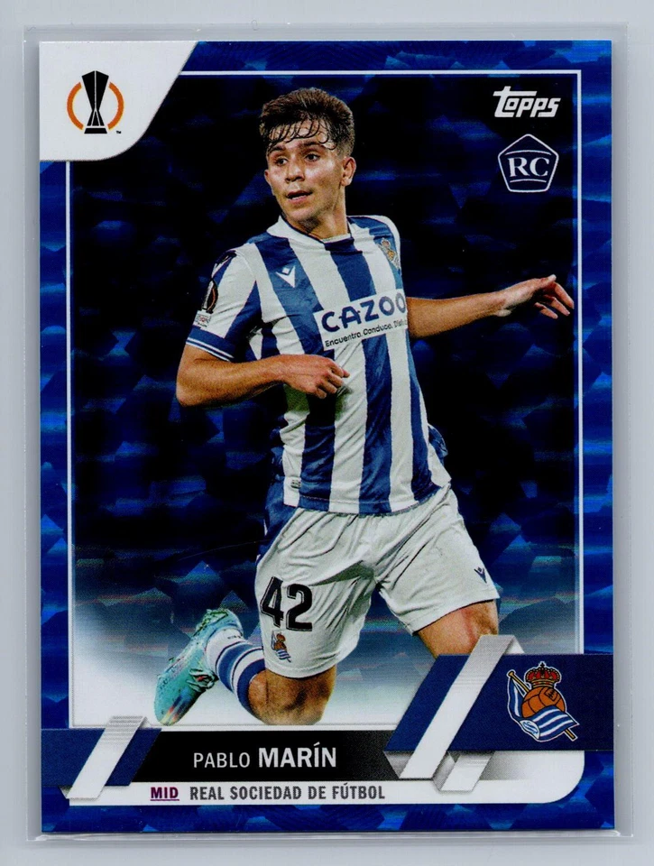 Pablo Marín 2022-23 Topps UEFA Club Icy Blue Foil SN,RC #/99 - Image 1 of 2