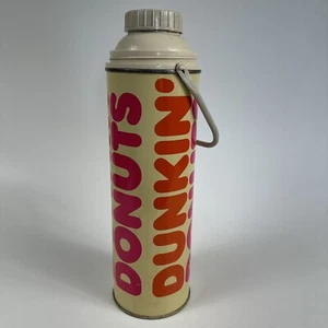 Vintage 1980er Dunkin Donuts 24 Unzen Metall Thermoskanne Hergestellt in den USA LESEN - Bild 1 von 9