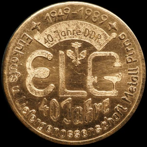 PIRNA / SACHSEN: Medaille 1989. EINKAUFS- & LIEFERGENOSSENSCHAFT METALL - PIRNA. - Bild 1 von 2