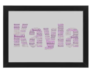 PERSONALISIERTER WORTKUNSTDRUCK GESCHENK BILD GESCHENK GERAHMT ODER PER E-MAIL BELIEBIGER NAME - Bild 1 von 3
