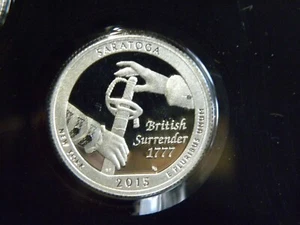 2015 S SILVER GEM PROOF SARATOGA ATB QUARTER 90% SILVER FREE SHIP - Picture 1 of 1