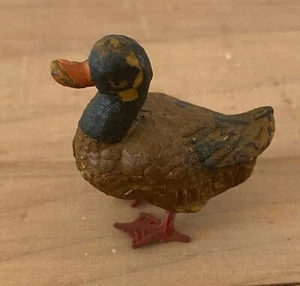 Tiny Vintage Playhouse Duck Toy  Composite w/ Metal Feet - Picture 1 of 5