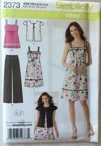 Simplicity 2373 UNCUT Misses Size 6 8 10 12 14 Pants Dress Top Jacket Pattern - Picture 1 of 2