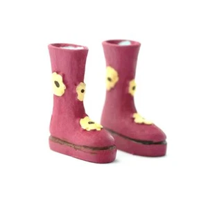 Floral Wellies Flower Power Wellington Boots Wellies for 12th Scale Dolls House - Picture 1 of 1