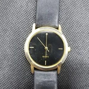 Herren Quarz schwarzes Zifferblatt & Band goldfarben rund Analog Quarzuhr 33 mm - Bild 1 von 7