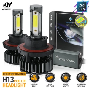 Syneticusa 9008 H13 LED Headlight Bulb Kit High Low Beam Light 6000K White - Picture 1 of 10