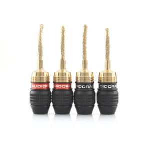 4stk Vergoldet Verriegelung Bananenstecker HiFi Lautsprecher kabel Anschlüsse - Bild 1 von 6