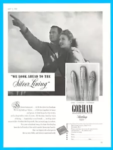 1942 GORHAM Sterling DRUCKANZEIGE Providence R.I. Silberbesteck Hochzeitsplanung WWII - Bild 1 von 3