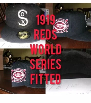 New Era 59Fifty White Socks / Reds 1919 Worldseries Fitted Size 7 7/8 Free Ship - Image 1 of 3