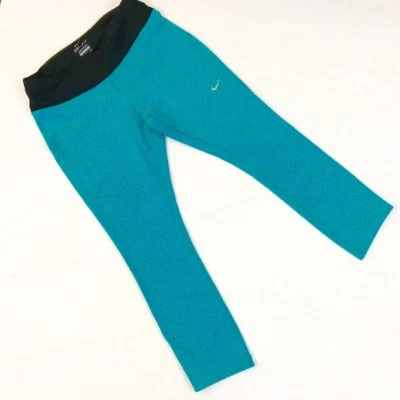Nike Running Womens Athletic Capris Pants Aqua Blue Small Yoga Exercise Dri Fit - Image 1 of 4