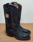 NWT Vtg Nocona Smooth Ostrich Men's Black Leather Western Cowboy Boots Sz 8.5 E