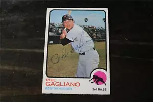 PHIL GAGLIANO DECEASED 1973 TOPPS BOSTON RED SOX AUTOG'D CARD - Imagen 1 de 1