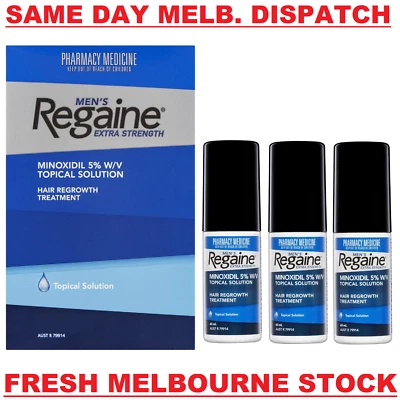 Regaine Rogaine Men's Extra Strength Topical Solution 3 x 60mL (3 Months Supply) - image 1 of 4