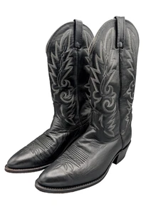 Dan Post 110R Men's Boots Size 9.5 EW Black Leather Cowboy Western Nice! - Picture 1 of 13