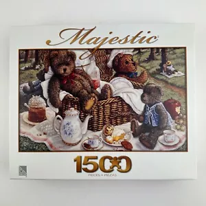Bear Picnic Jigsaw Puzzle Over 3 Feet 1500 Piece Sure-Lox 70610-12 New Sealed - Picture 1 of 11