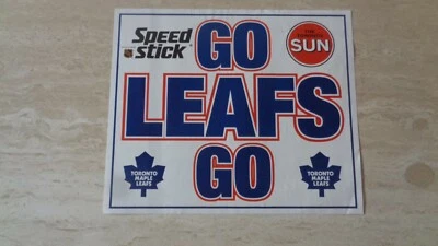 1990's Toronto Sun Maple Leafs "Go Leafs Go" / "Ice The Devils" Rally Card  - Image 1 of 2