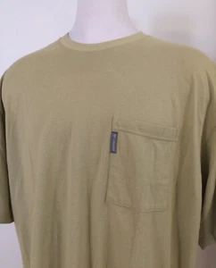 Columbia 3XB Men Short Sleeve S/S Shirt GreenTan T Tee Crew Pocket AX6791 Cotton - Picture 1 of 8