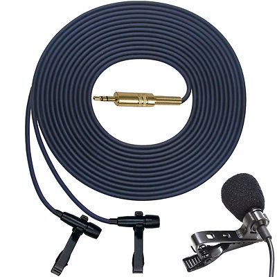 Dual Lavaliere Stereo Microphone Omni-Directional Uni-Directional 3.5mm Jack TRS - Image 1 of 4