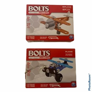 Lot Of 2 BOLTS SETS By Meccano Engineering & Robotics: Biplane & Airplane NEW  - Picture 1 of 11