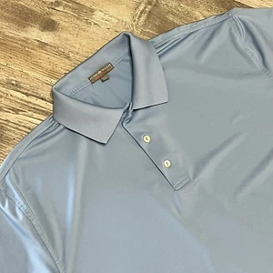 Peter Millar Mens Summer Comfort Golf Polo Shirt XL Blue Stretch - Picture 1 of 7