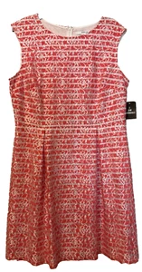 Nuevo con etiquetas Vestido Studio One New York Talla 18 Coral y Blanco Sin Mangas Ropa de Carrera - Imagen 1 de 7