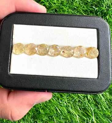 Natural Golden Rutilated Quartz 10MM Round Cut 5Pcs Loose Gemstone Lot. - Image 1 of 4