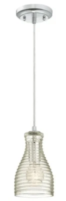 Mini colgante Westinghouse 6329200 luz única 5" ancho - cromo Foto 1 de 2