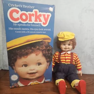 Vtg Corky Doll By Playmates Clothes Hat Shoes Cassette Box 1986 Need Repair - Picture 1 of 22
