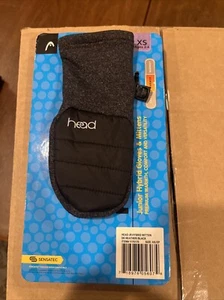 HEAD Hybrid Touchscreen Kids Junior Gloves Mittens Heather Gray/Black, XS (2-4) - Picture 1 of 3