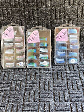 3  PACKS ~330 PIECES Tip Jar Fake Nail Tips -ASSORTD/ Crackle & Glitter NEW ~#7